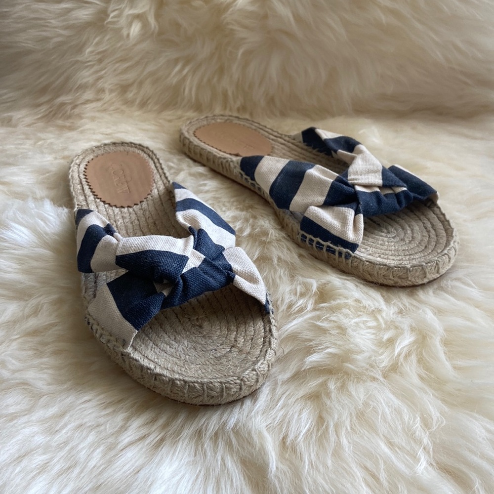 J. Crew fabric espadrille slide 7 1/2